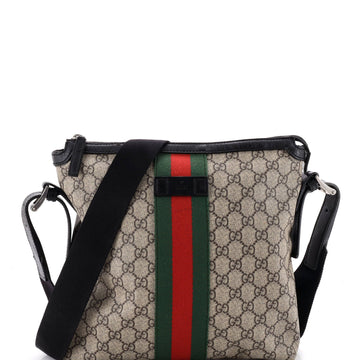 Gucci Web Messenger Bag Gg Coated Canvas