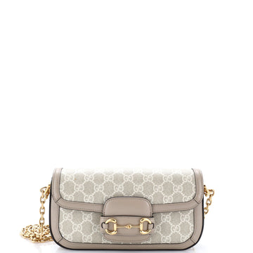 Gucci Horsebit Shoulder Bag Gg Coated