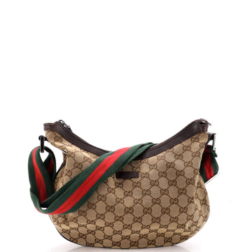 Gucci Saddle Zip Messenger Bag Gg Canvas