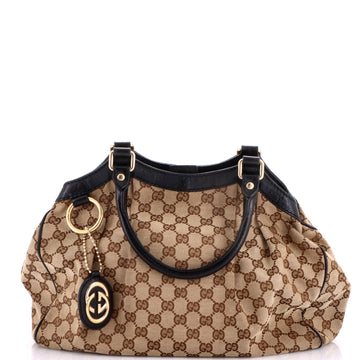Gucci Sukey Tote Gg Canvas With Leather