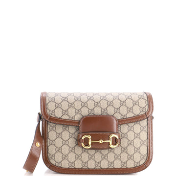 Gucci Horsebit Shoulder Bag Gg Coated