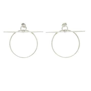 Hermes Loop Mm Silver 2******** Earrings