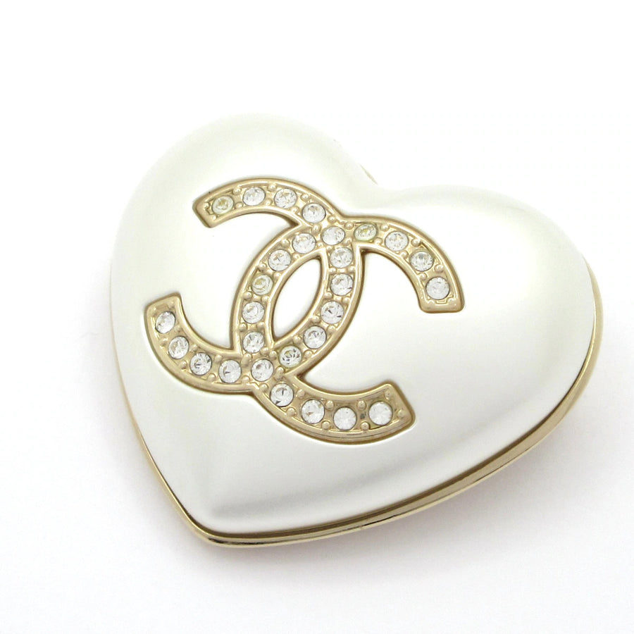 Chanel White Gold Faux Pearl Hardware
