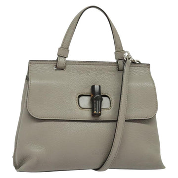Gucci Bamboo Daily Hand Bag Leather 2Way