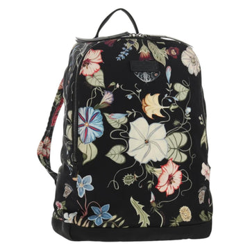 Gucci Flora Backpack Canvas Black Silver