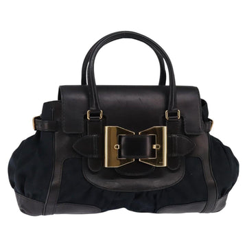 Gucci Gg Canvas Hand Bag Black Gold