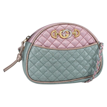 Gucci Shoulder Bag Lamb Skin Light Blue