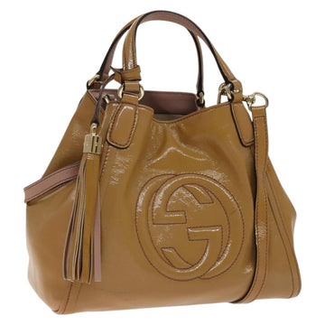 Gucci Soho Hand Bag Enamel 2Way Beige