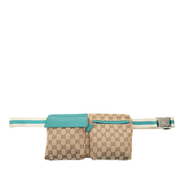Gucci Gg Canvas Web Double Pocket Belt