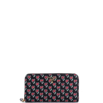 Prada Zip Around Wallet Printed Saffiano