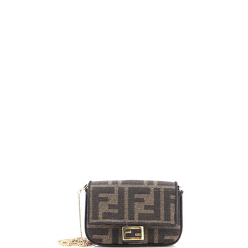 Fendi Chain Baguette Charm Bag Zucca