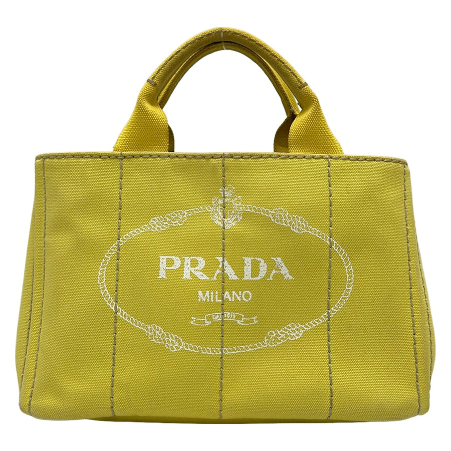 Prada Canapa Tote Bag Yellow Canvas