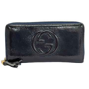 Gucci Soho Long Wallet Dark Navy Patent