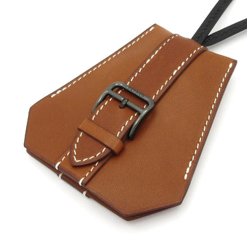Hermes Clochette Black Brown Leather