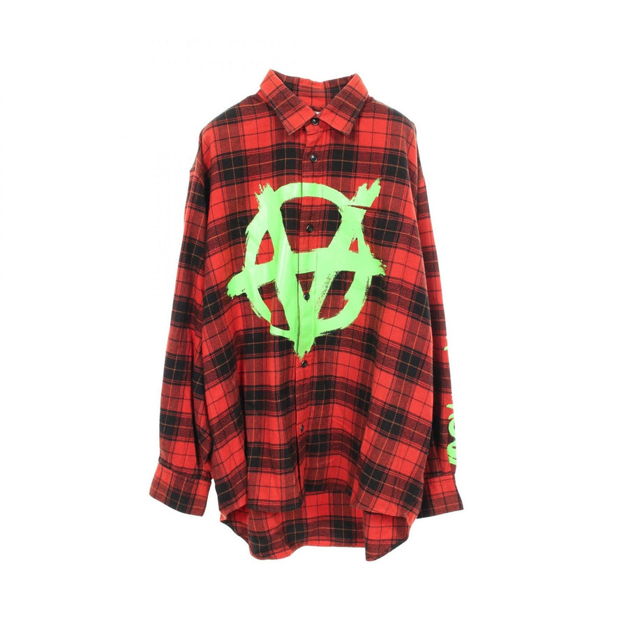 Vetements Anarchy Print Check Flannel