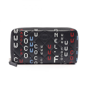 Chanel Typography Matelasse Zip Around