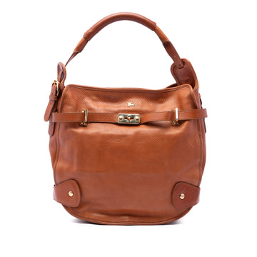 Burberry Pebbled Leather Turn Lock Tote