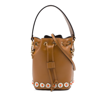 Fendi Mini Leather Studded Floral Mon