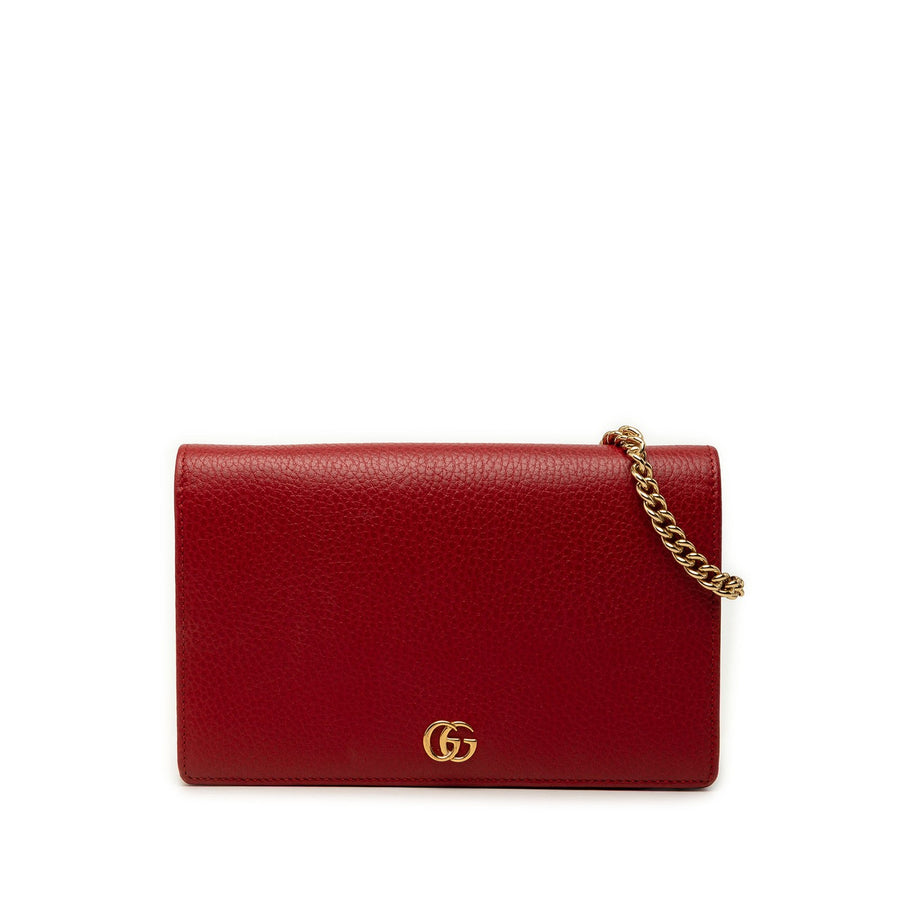 Gucci Gg Marmont Leather Wallet On Chain