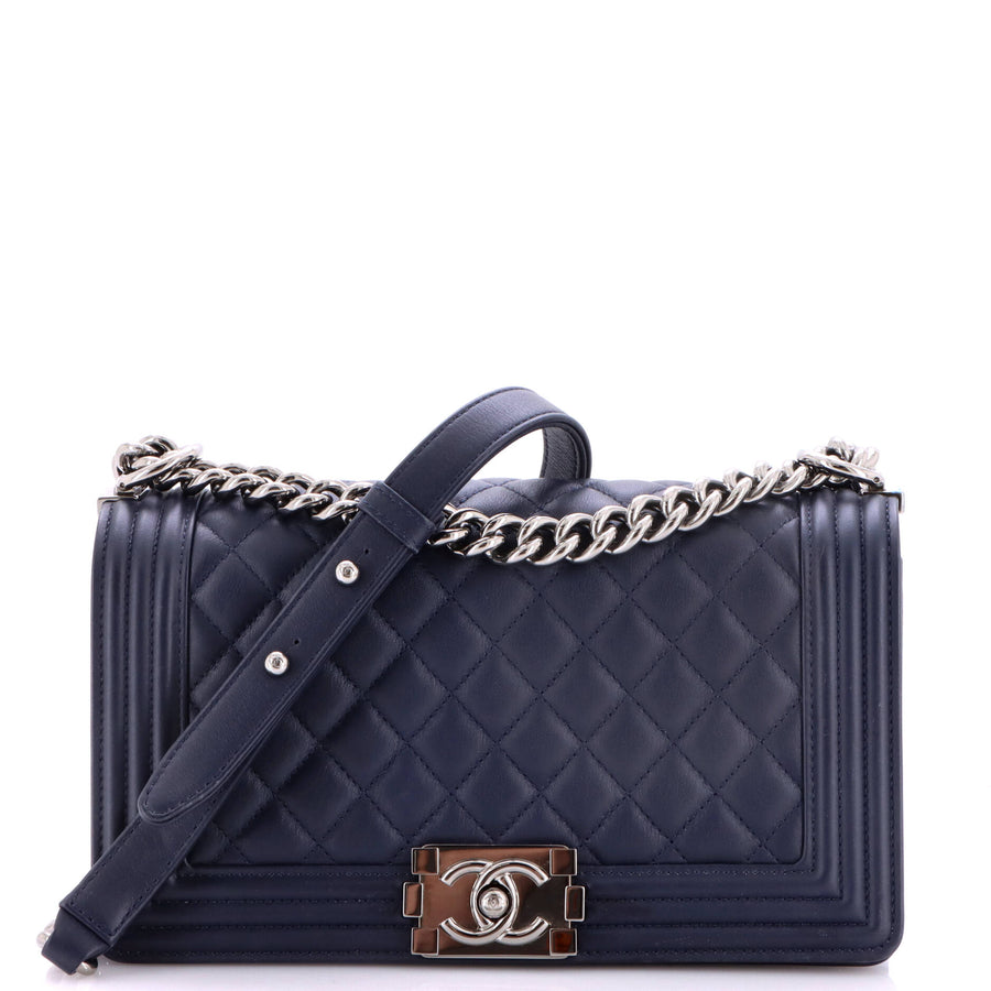 Chanel Boy Flap Bag Quilted Calfskin Old
