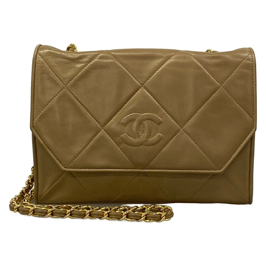 Chanel Matelasse Beige Lambskin Shoulder