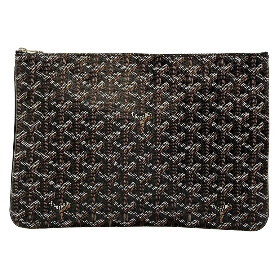 Goyard Senat Mm Black Coated Canvas