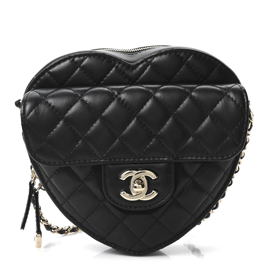 Chanel Lambskin Quilted Cc In Love Heart