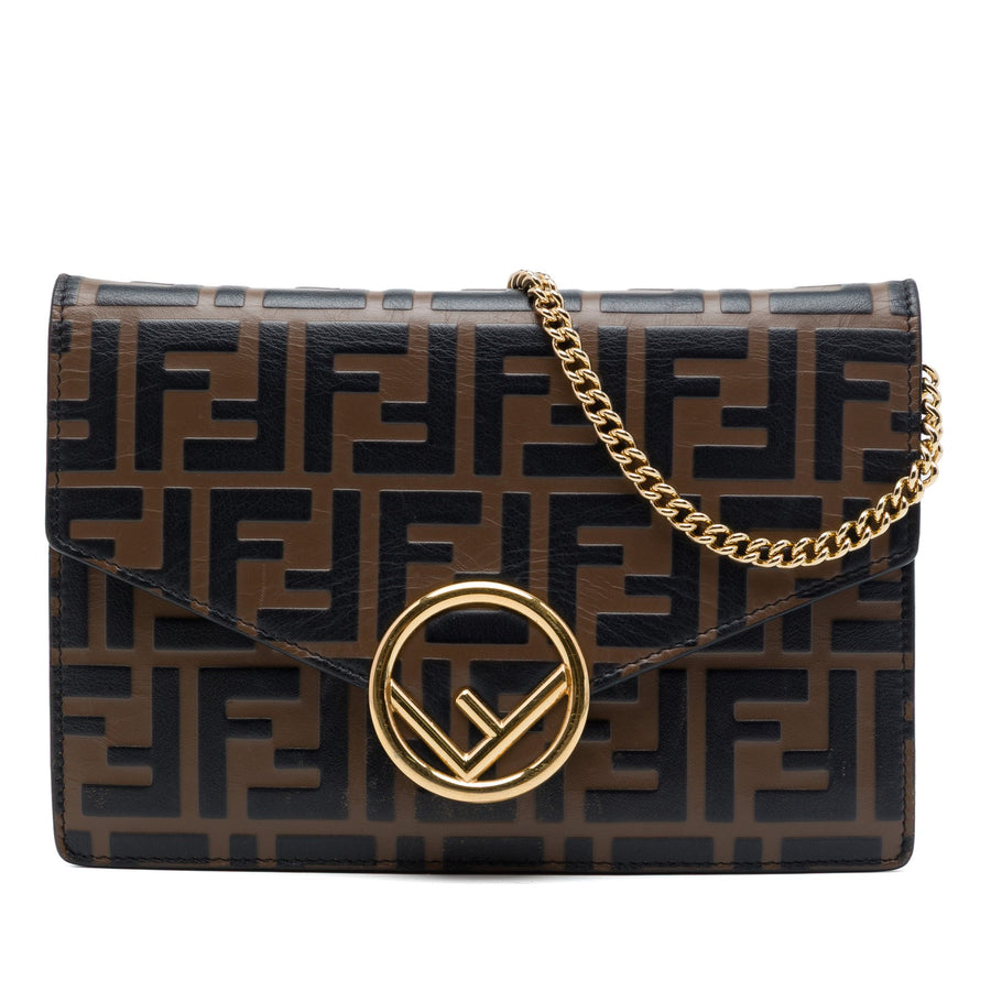 Fendi Zucca Embossed Leather F Is
