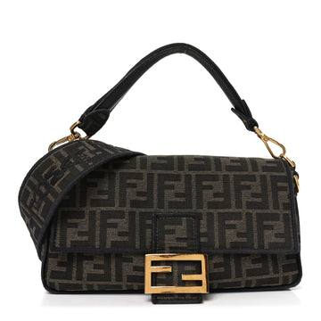 Fendi Fabric Jacquard Ff Medium Baguette