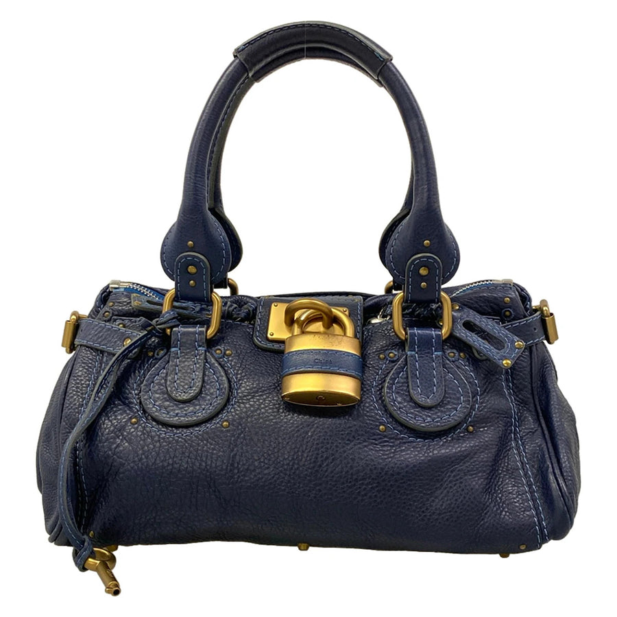 Chloe Paddington Navy Leather Handbag