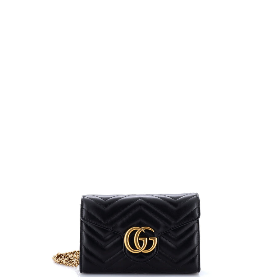 Gucci Gg Marmont Chain Wallet Matelasse