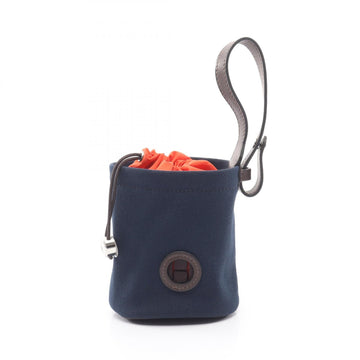 Hermes Dog Treat Pouch Bag B Canvas Navy