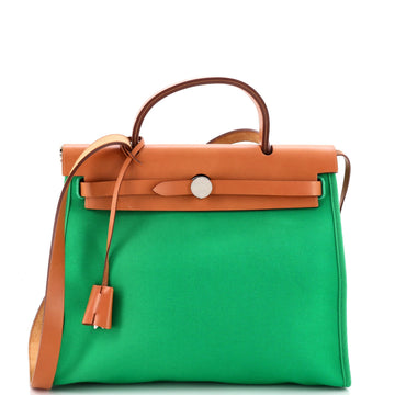 Hermes Herbag Zip Leather And Toile 31