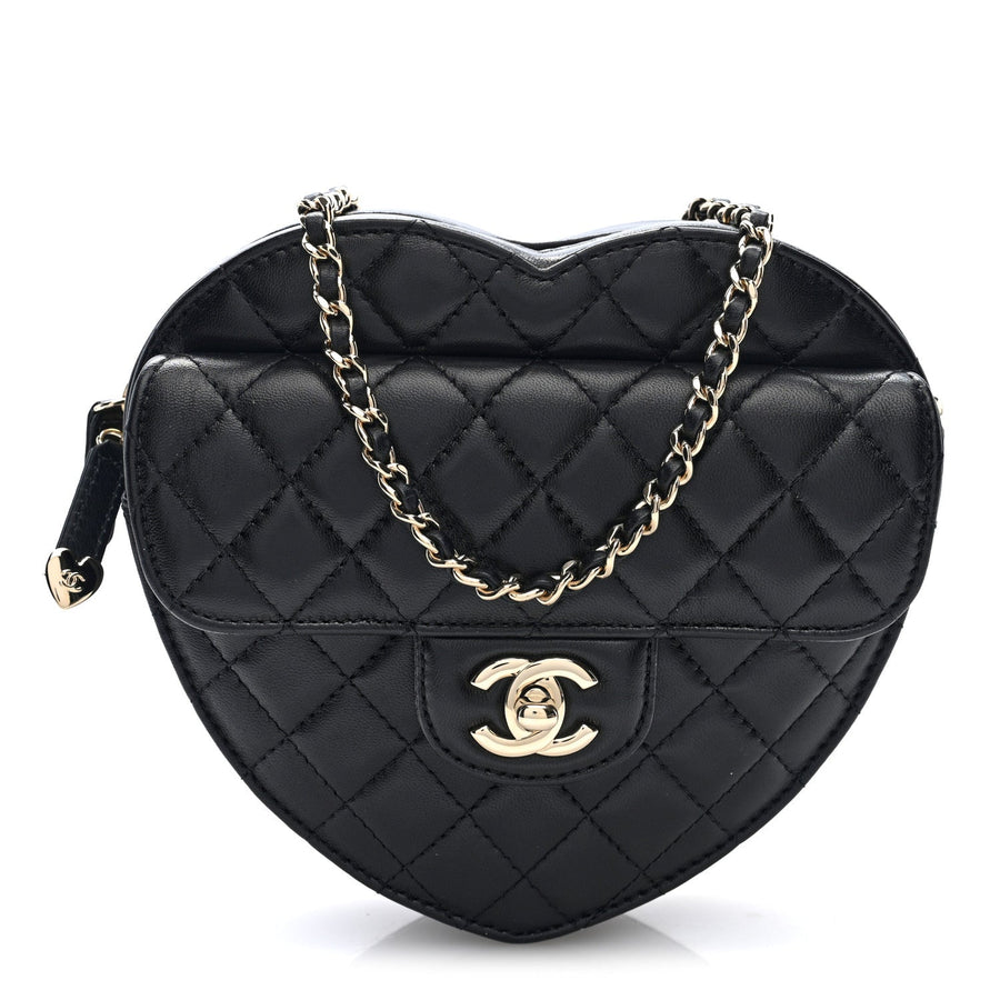 Chanel Lambskin Quilted Cc In Love Heart
