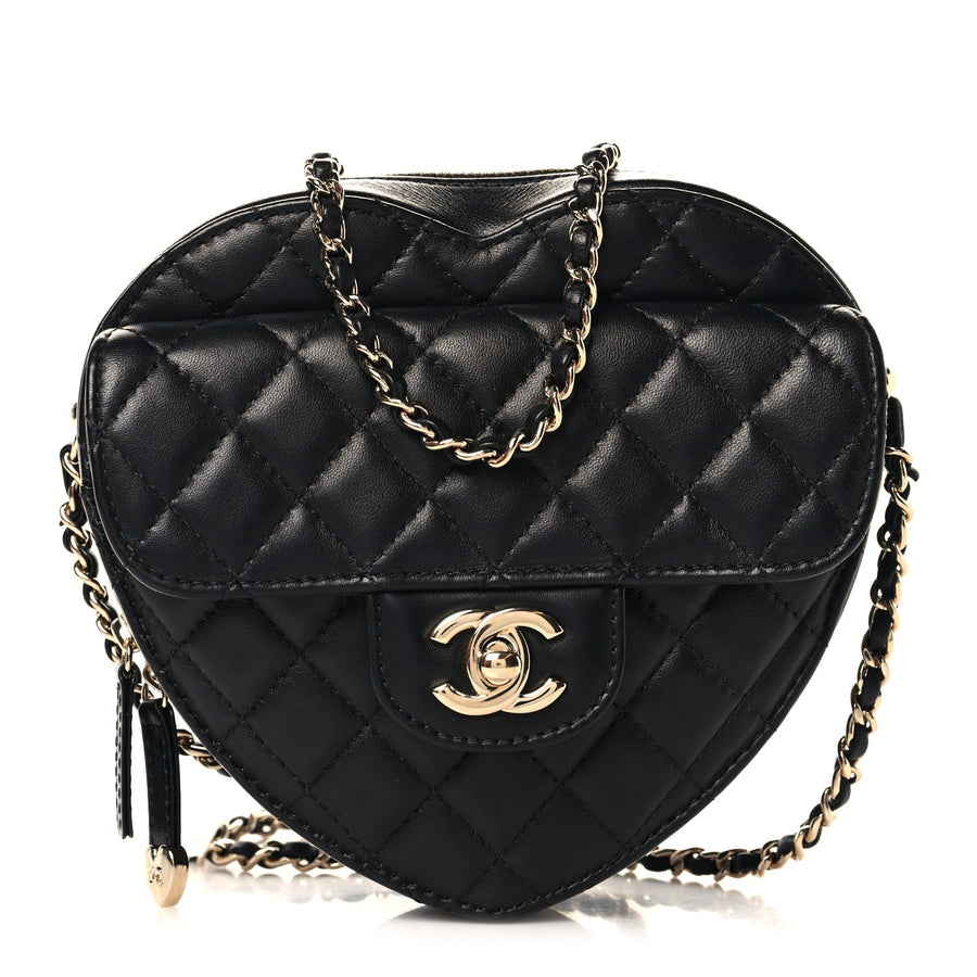 Chanel Lambskin Quilted Cc In Love Heart