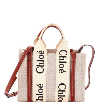 Chloe Woody Convertible Tote Canvas With