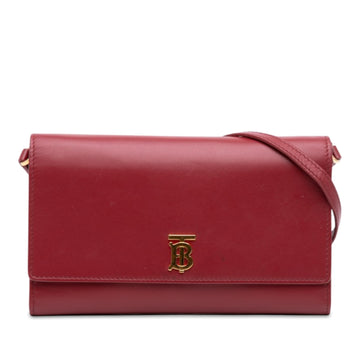 Burberry Leather Tb Wallet On Strap Pre-