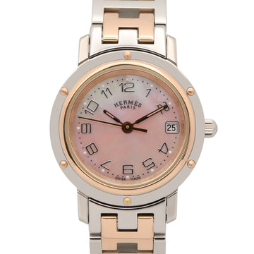 Hermes Clipper Nacre Wrist Watch Quartz