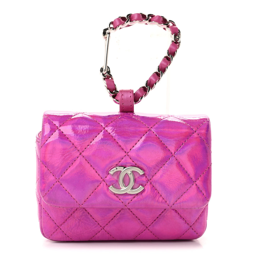Chanel Patent Lambskin Quilted Cc Hook