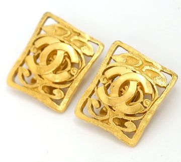 Chanel Cc Logos Square Clip-On Earrings