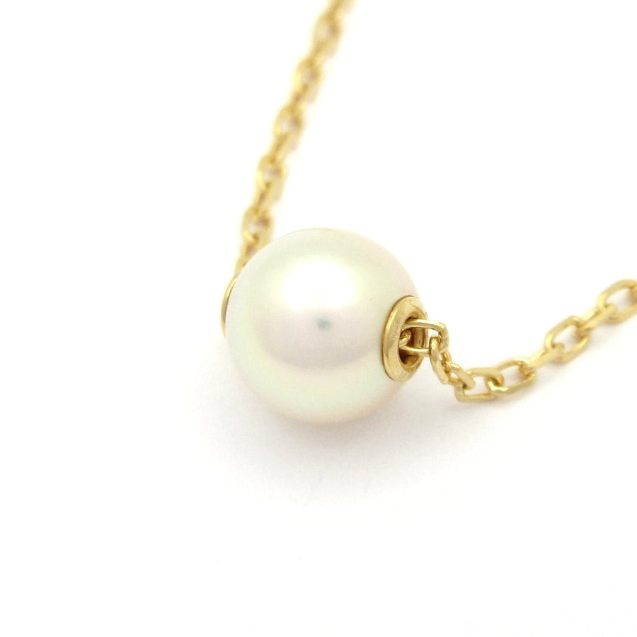 Mikimoto 18K Yellow Gold White Pearl