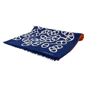 Hermes Navy Cotton Scarf