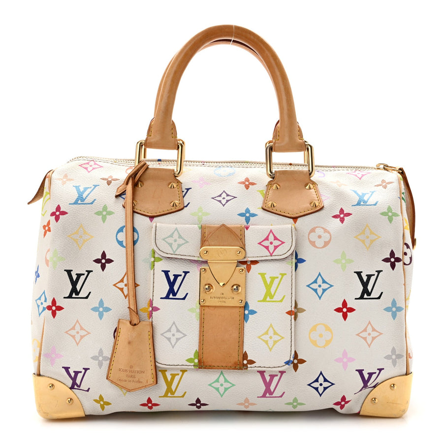 Louis Vuitton Multicolor Speedy 30 White