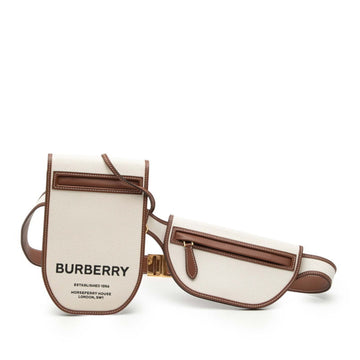 Burberry Olympia Flap Bag Canvas With