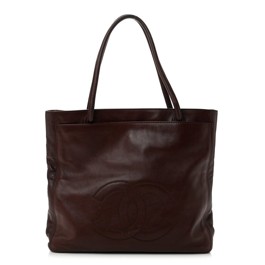 Chanel Lambskin Timeless Cc Tote Brown