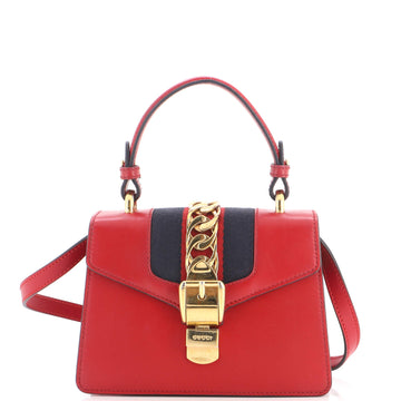 Gucci Sylvie Top Handle Bag Leather Mini