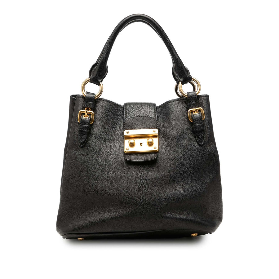 Miu Goatskin Madras Satchel Pre-