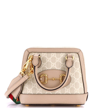 Gucci Horsebit Top Handle Bag Gg Coated