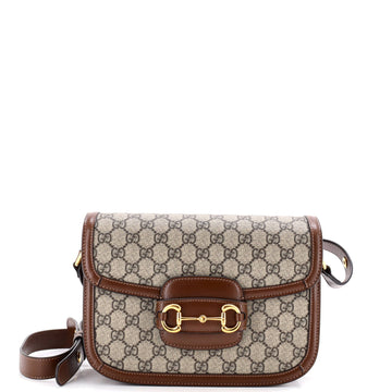 Gucci Horsebit Shoulder Bag Gg Coated