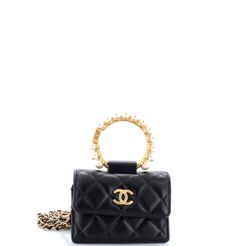 Chanel Pearl Crown Clutch With Chain